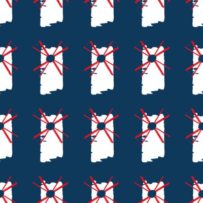 Papier peint à motif  Dutch classic blue mills repeat pattern print background design