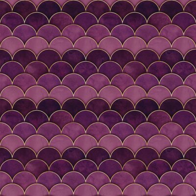 Papier peint à motif  Écailles violettes ombre