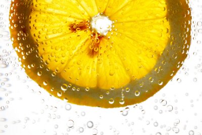 Échelle macro de la tranche d'orange