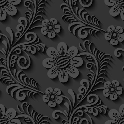 Papier peint à motif  Élégant 3d motif floral sans soudure. Illustration vectorielle
