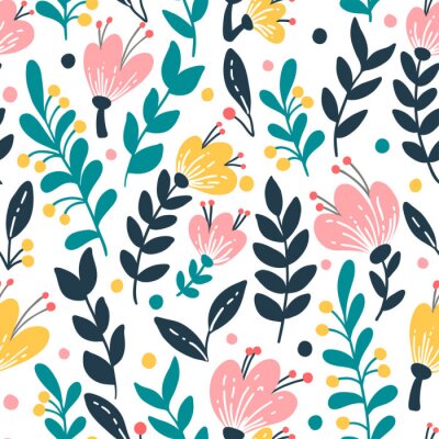 Papier peint à motif  Élégant, seamless, modèle, rose, fleurs