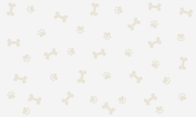 Papier peint à motif  Empreintes de pattes et os pour chiens