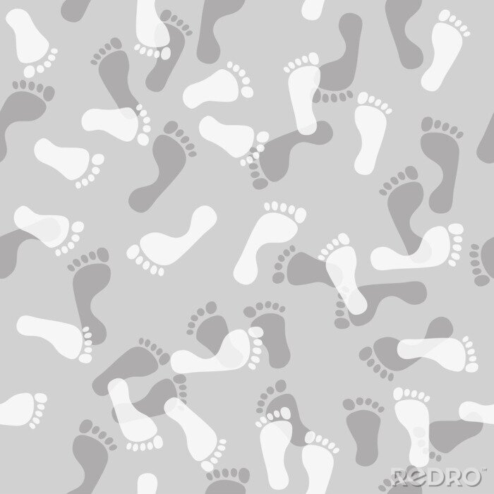 Papier peint à motif  Empreintes grises