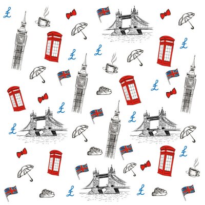 Papier peint à motif  Esquisse de Londres