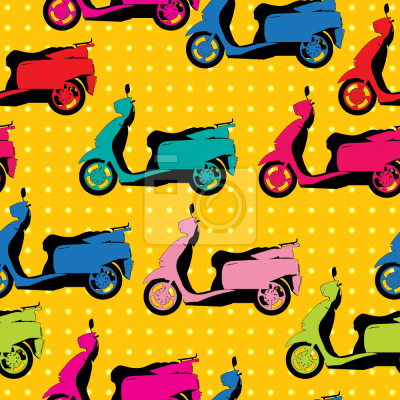 Papier peint à motif  Et scooters Polkadots