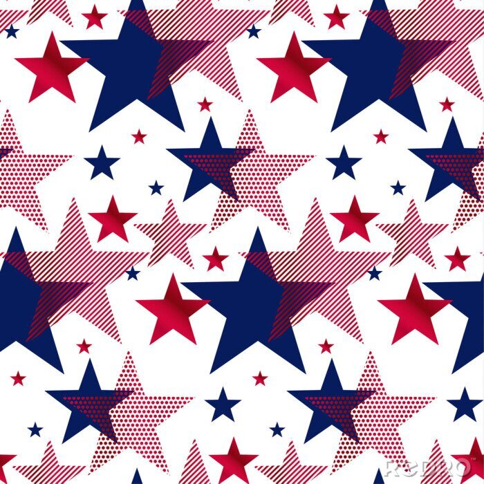 Papier peint à motif  États-Unis symbole national étoiles modèle sans couture.