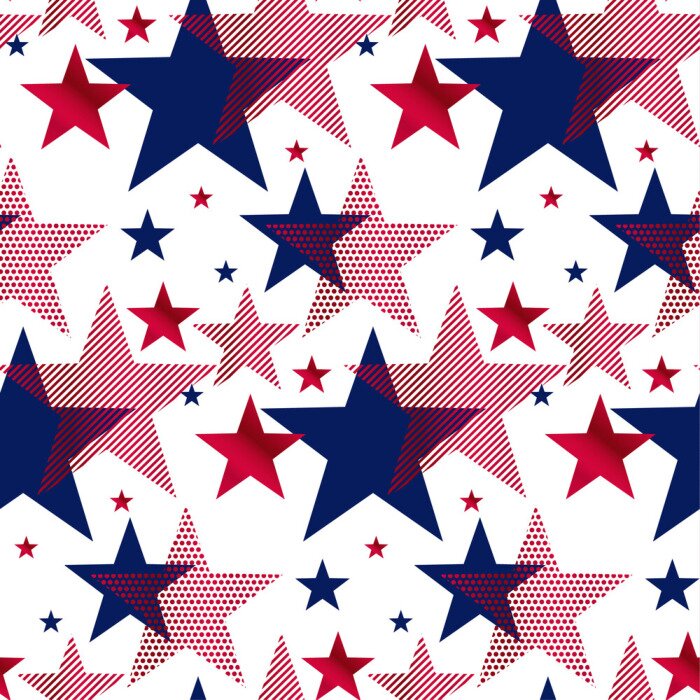 Papier peint à motif  États-Unis symbole national étoiles modèle sans couture.