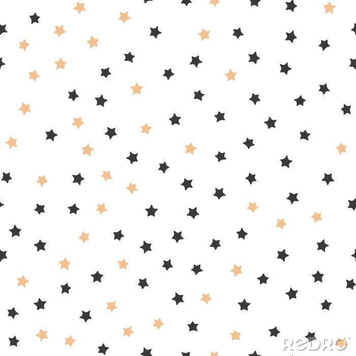 Papier peint à motif  Étoiles bicolores sur un fond blanc