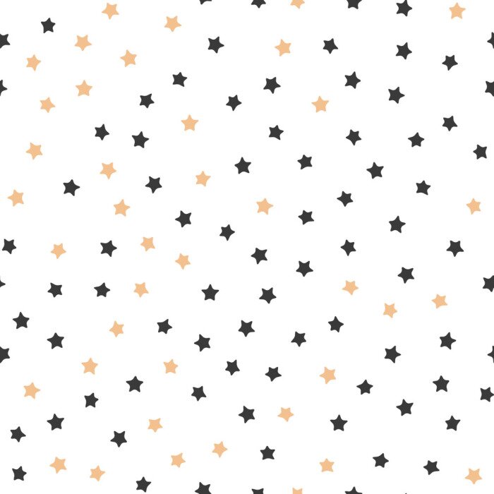 Papier peint à motif  Étoiles bicolores sur un fond blanc