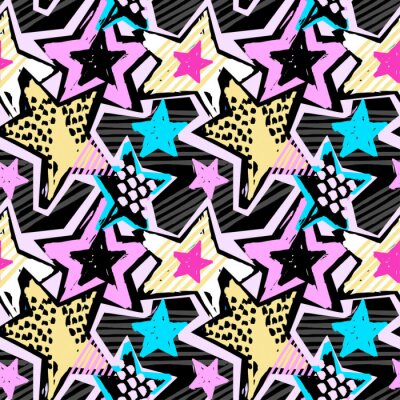 Papier peint à motif  Étoiles colorées de graffiti d'art de rue