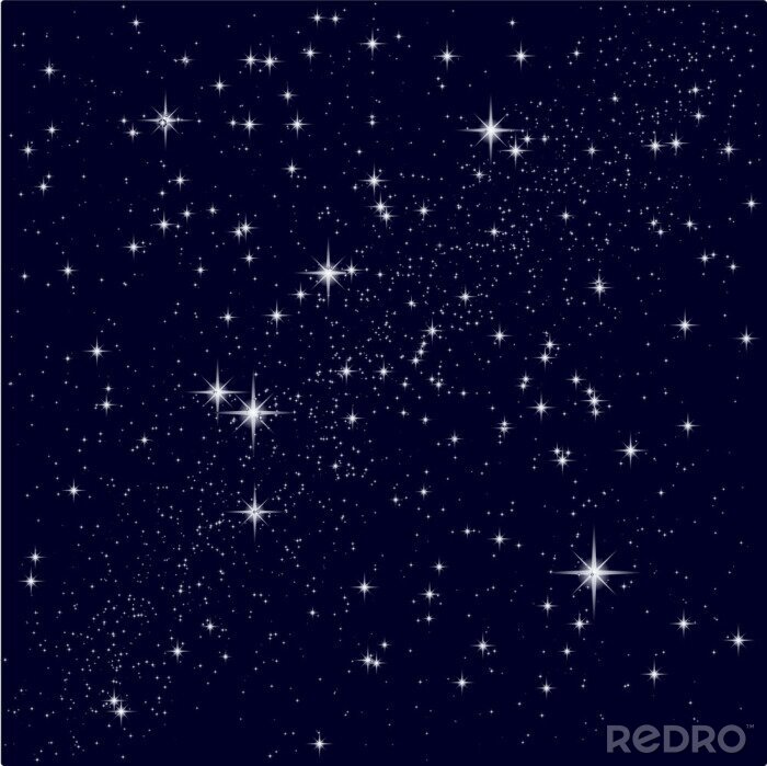 Papier peint à motif  Étoiles et galaxie sur fond sombre