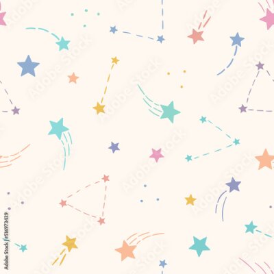 Papier peint à motif  Étoiles filantes de différentes couleurs