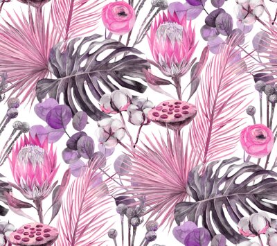 Papier peint à motif  Exotique avec des détails roses