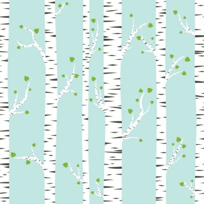 Papier peint à motif  Faire pousser du bouleau à petites feuilles