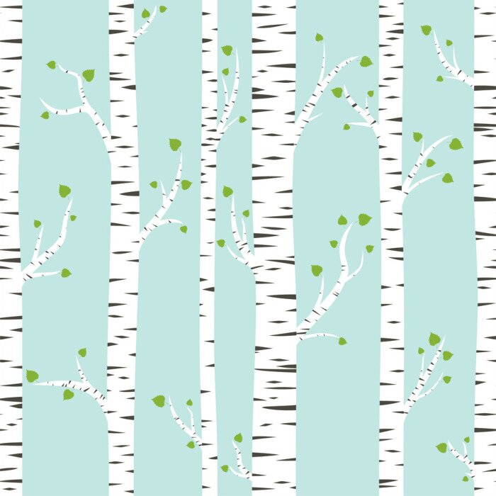 Papier peint à motif  Faire pousser du bouleau à petites feuilles