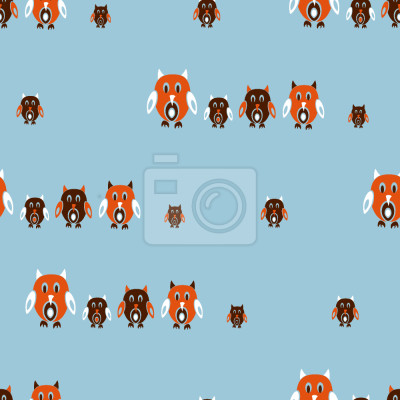 Papier peint à motif  Families de hibou