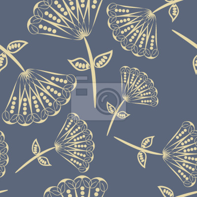 Papier peint à motif  Fan Fleurs sur le Plan