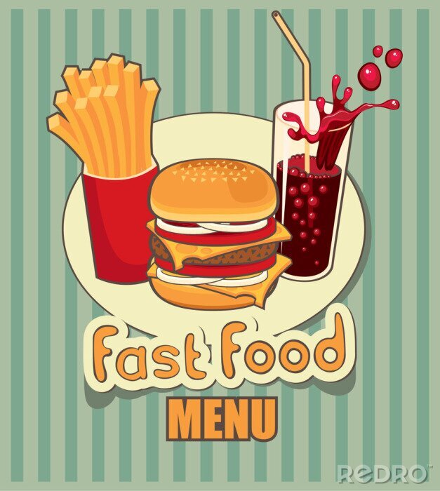 Papier peint à motif  Fast food