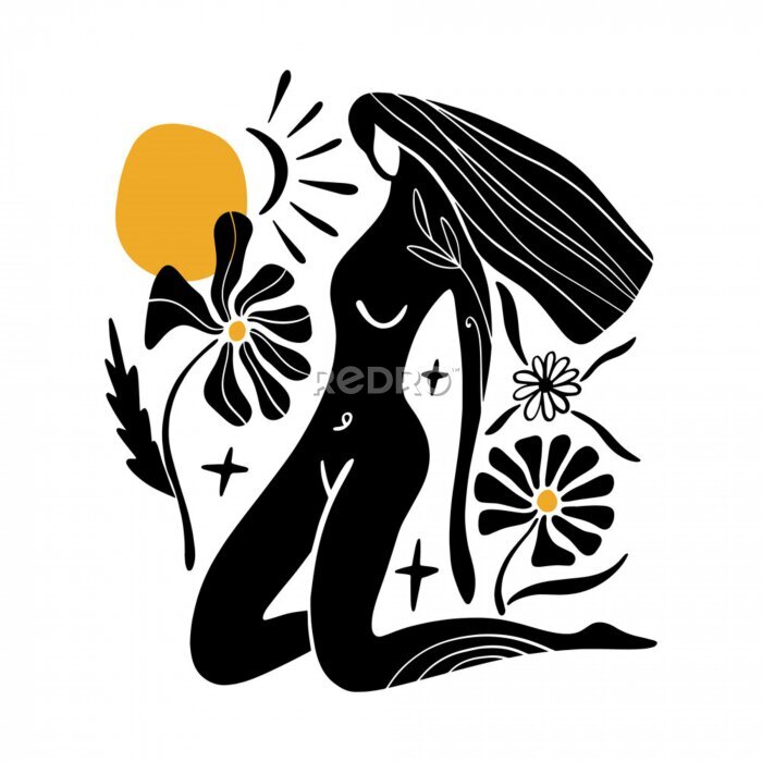 Papier peint à motif  Femme méditant