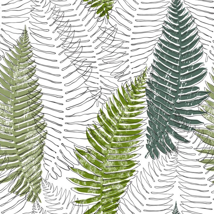 Papier peint à motif  Fern, seamless, fond.