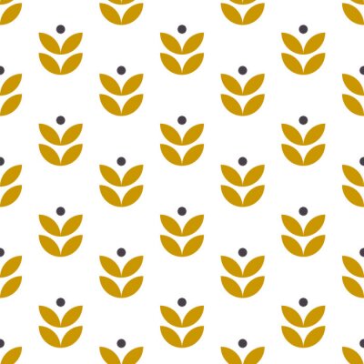 Papier peint à motif  Feuilles abstraites de style scandinave