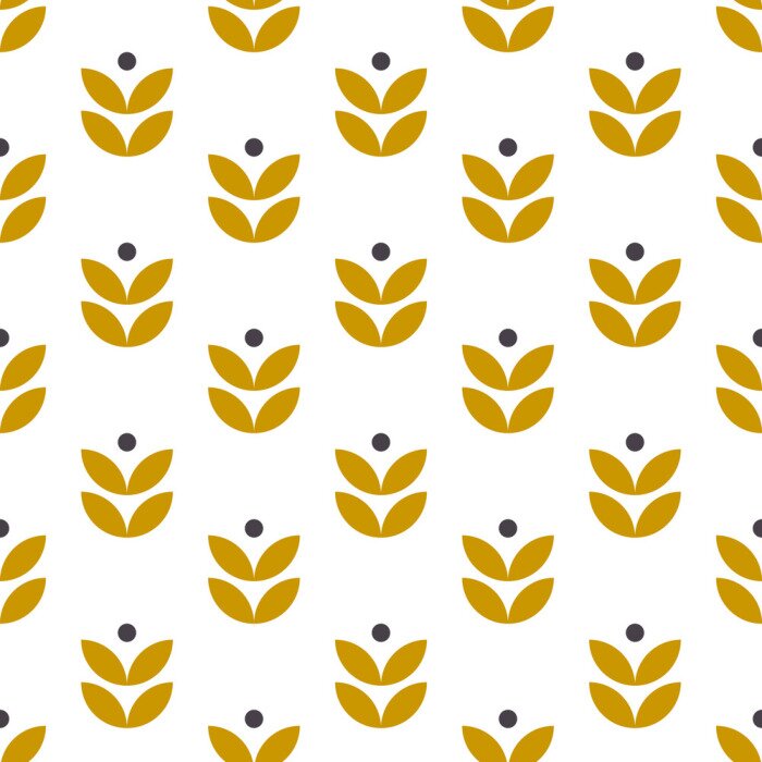 Papier peint à motif  Feuilles abstraites de style scandinave