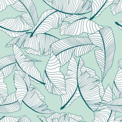 Papier peint à motif  Feuilles blanches de palmier