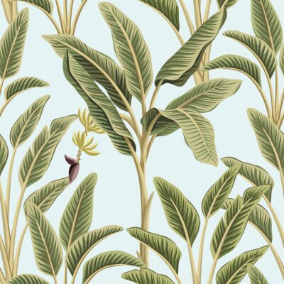 Papier peint à motif  Feuilles de bananier de style bohème
