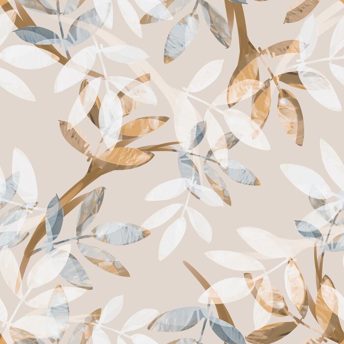 Papier peint à motif  Feuilles de modèle sans couture. Arrière-plan dessiné à la main.