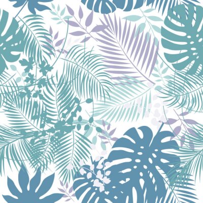 Papier peint à motif  Feuilles, paume, arbre, seamless, modèle