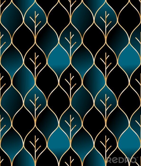 Papier peint à motif  Feuilles style oriental