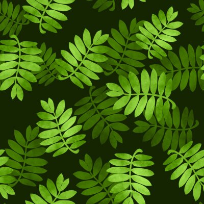 Papier peint à motif  Feuilles vertes parmi les noires