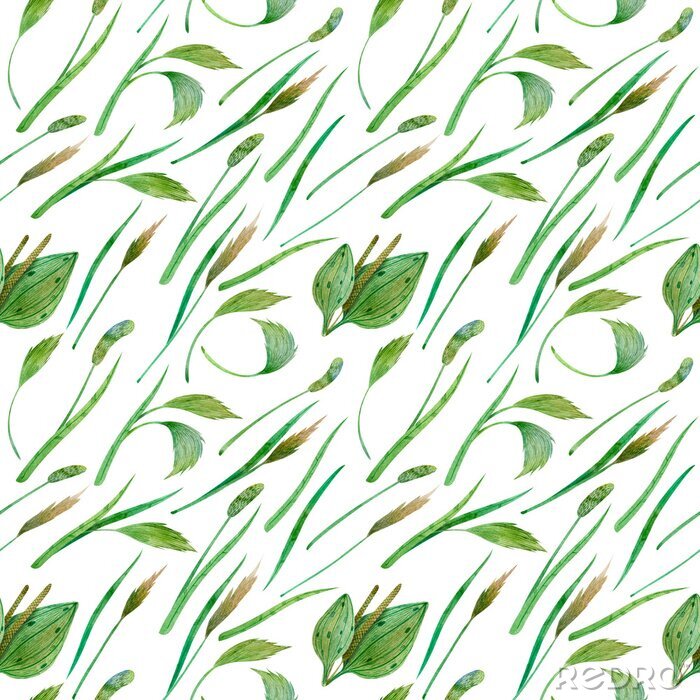 Papier peint à motif  Feuilles vertes sauvages dans le vent