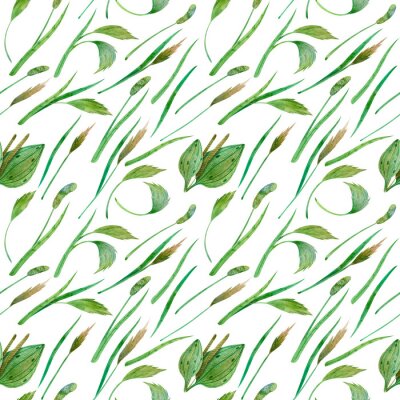 Papier peint à motif  Feuilles vertes sauvages dans le vent