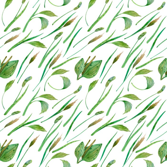 Papier peint à motif  Feuilles vertes sauvages dans le vent