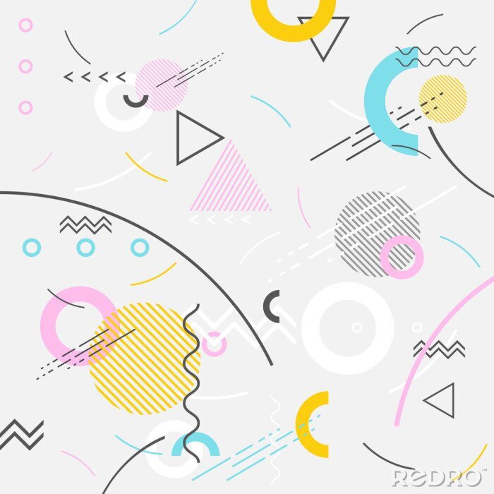 Papier peint à motif  Figures géométriques dansantes