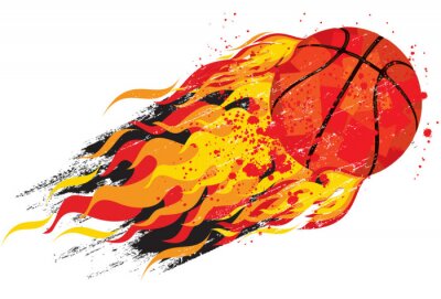 Flaming basketball