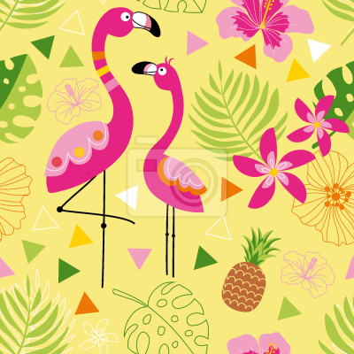 Papier peint à motif  Flamingo Paradise