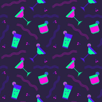 Papier peint à motif  Flat cocktail party vector seamless pattern