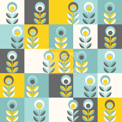 Papier peint à motif  fleur Patchwork