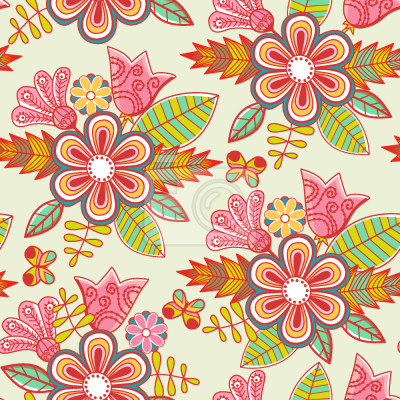 Papier peint à motif  Fleurs d'été