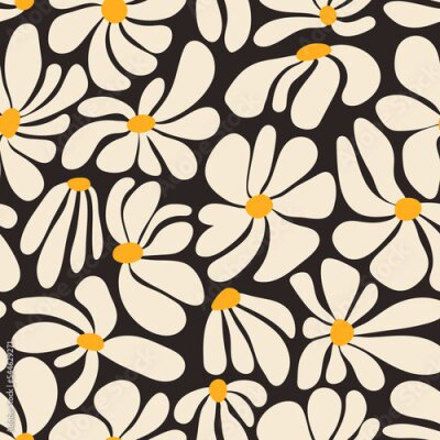 Papier peint à motif  Fleurs dans le style des années 80