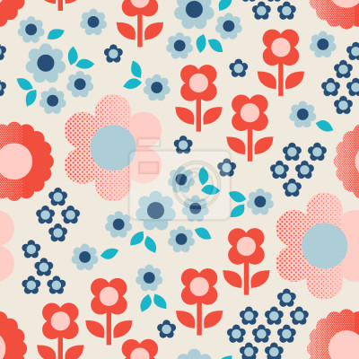 Papier peint à motif  Fleurs de demi-teintes