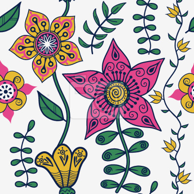 Papier peint à motif  Fleurs de l'Est