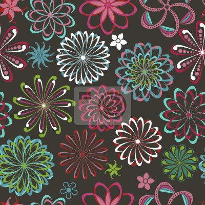 Papier peint à motif  Fleurs De Science