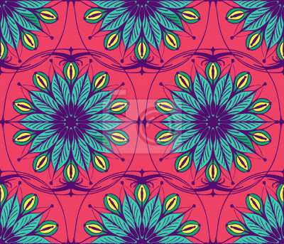 Papier peint à motif  Fleurs de stylisées de