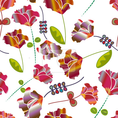 Papier peint à motif  Fleurs du Blanc Pérou