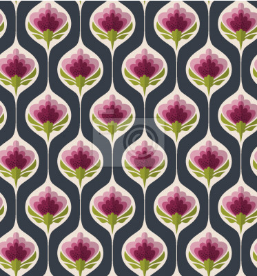 Papier peint à motif  Fleurs fermées