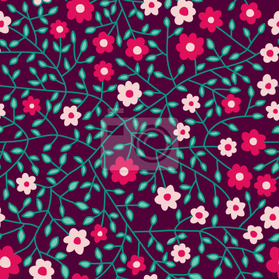 Papier peint à motif  Fleurs fines petites