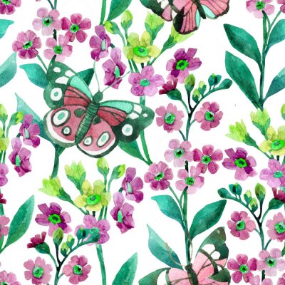 Papier peint à motif  Fleurs oubliées